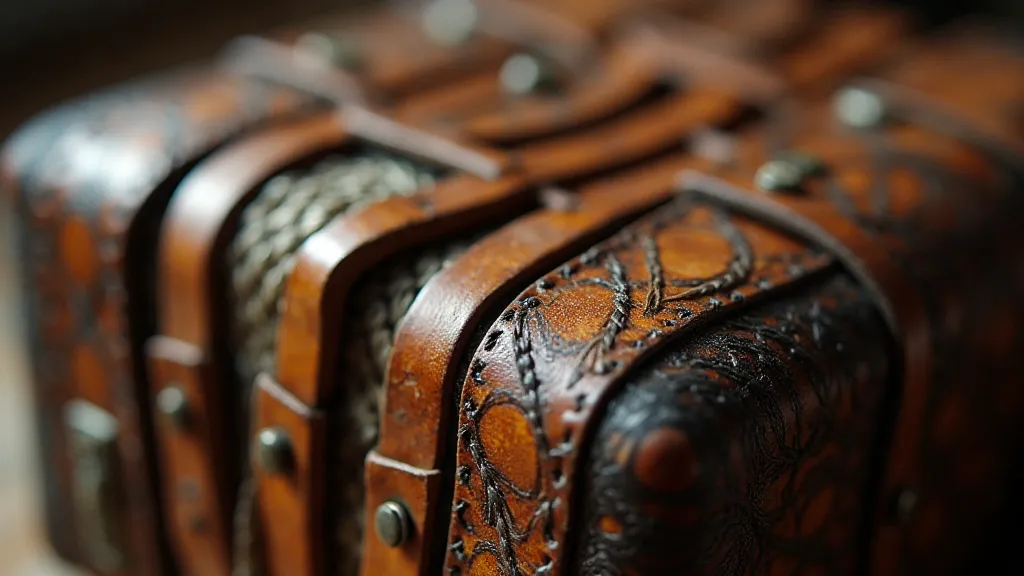 Antique accordion bellows detail