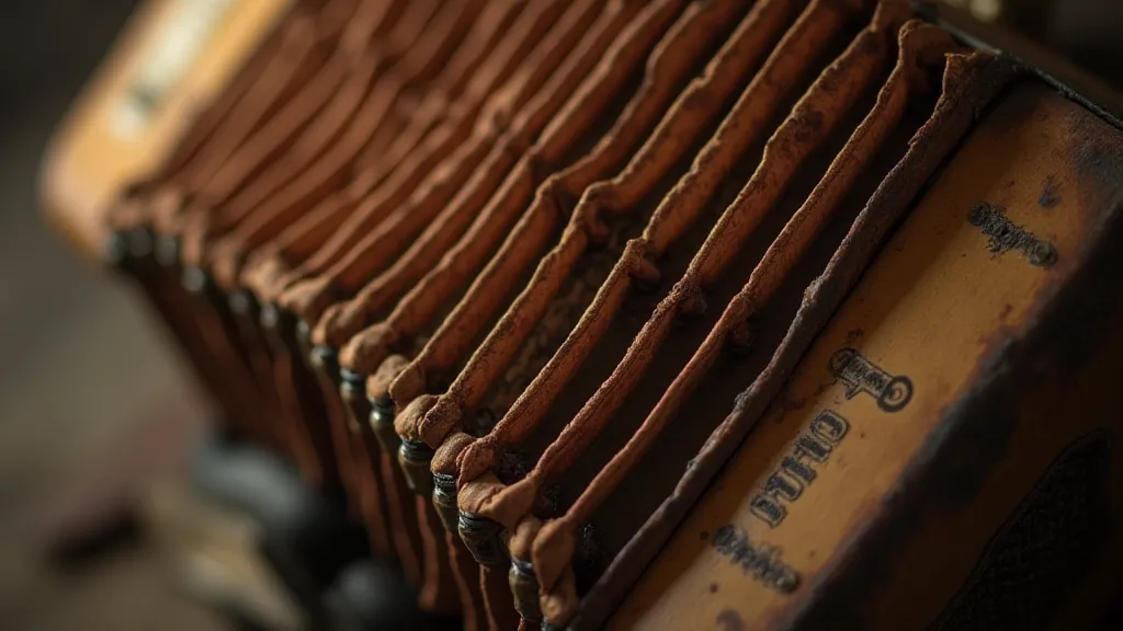 Antique accordion bellows detail