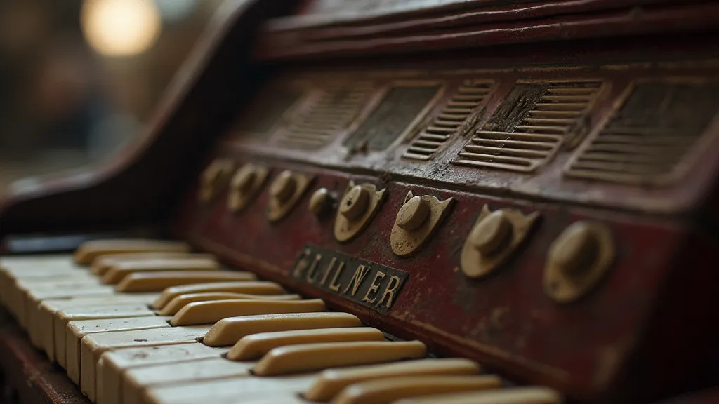 Antique accordion close-up