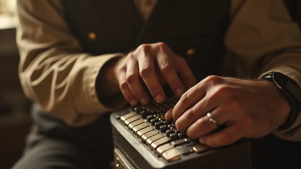 Accordion maker at work