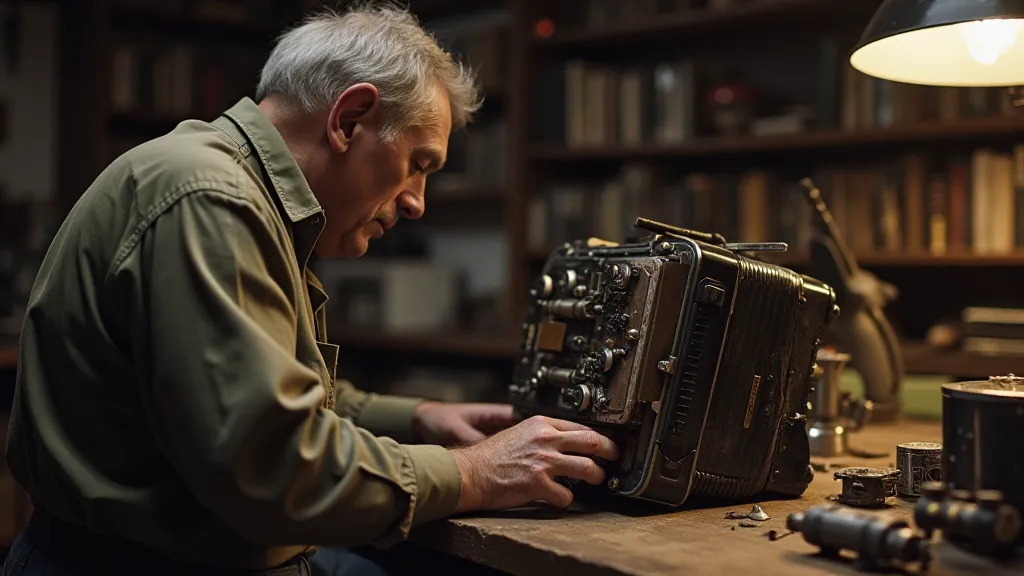 Accordion repairman working