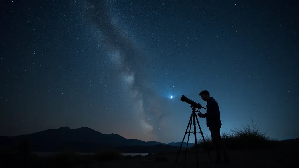 Astronomer observing the night sky