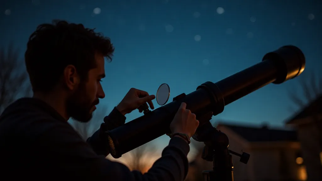 Amateur astronomer using a filter
