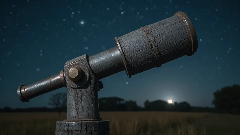 Dobsonian telescope under a starry sky