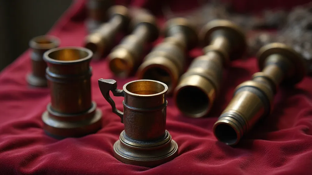 Collection of antique telescope eyepieces.