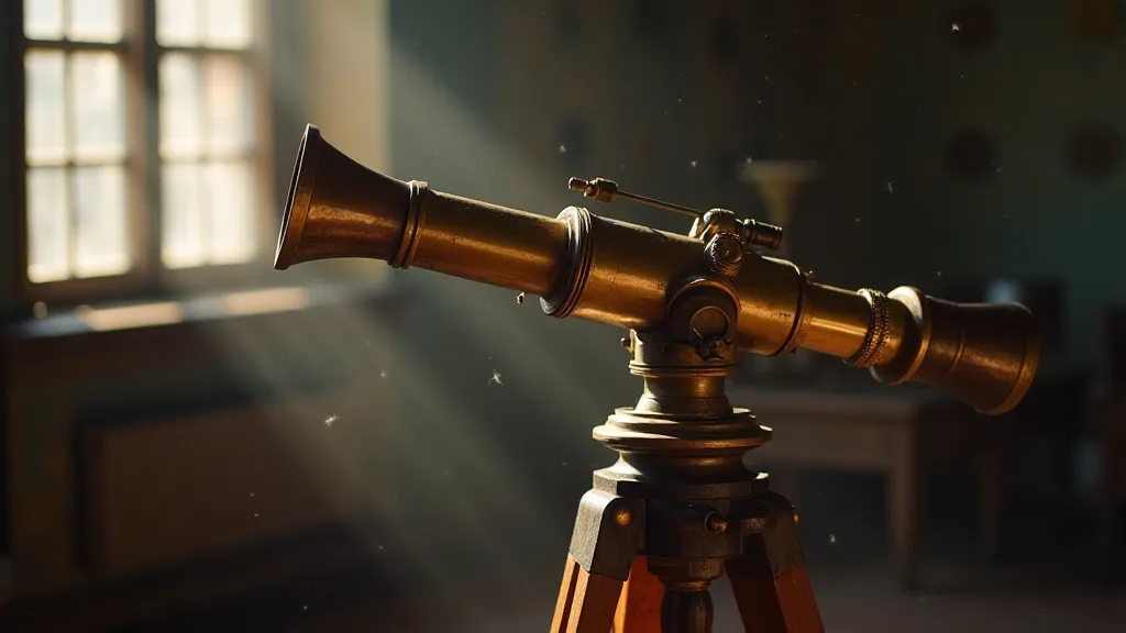 Vintage brass refractor telescope